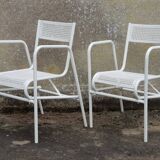 Suite de 4 fauteuils de jardin vintage 1950