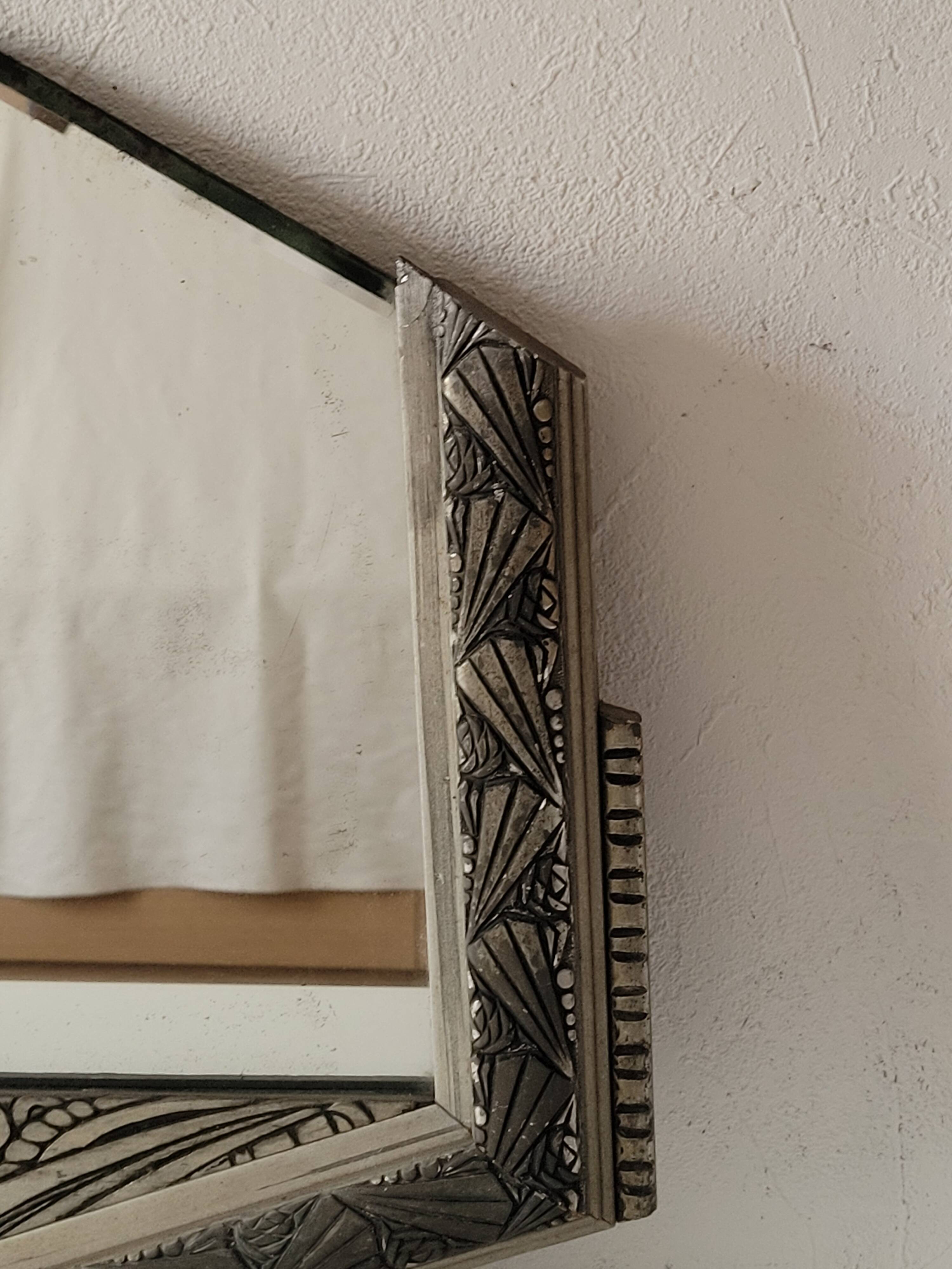 Silver art deco mirror