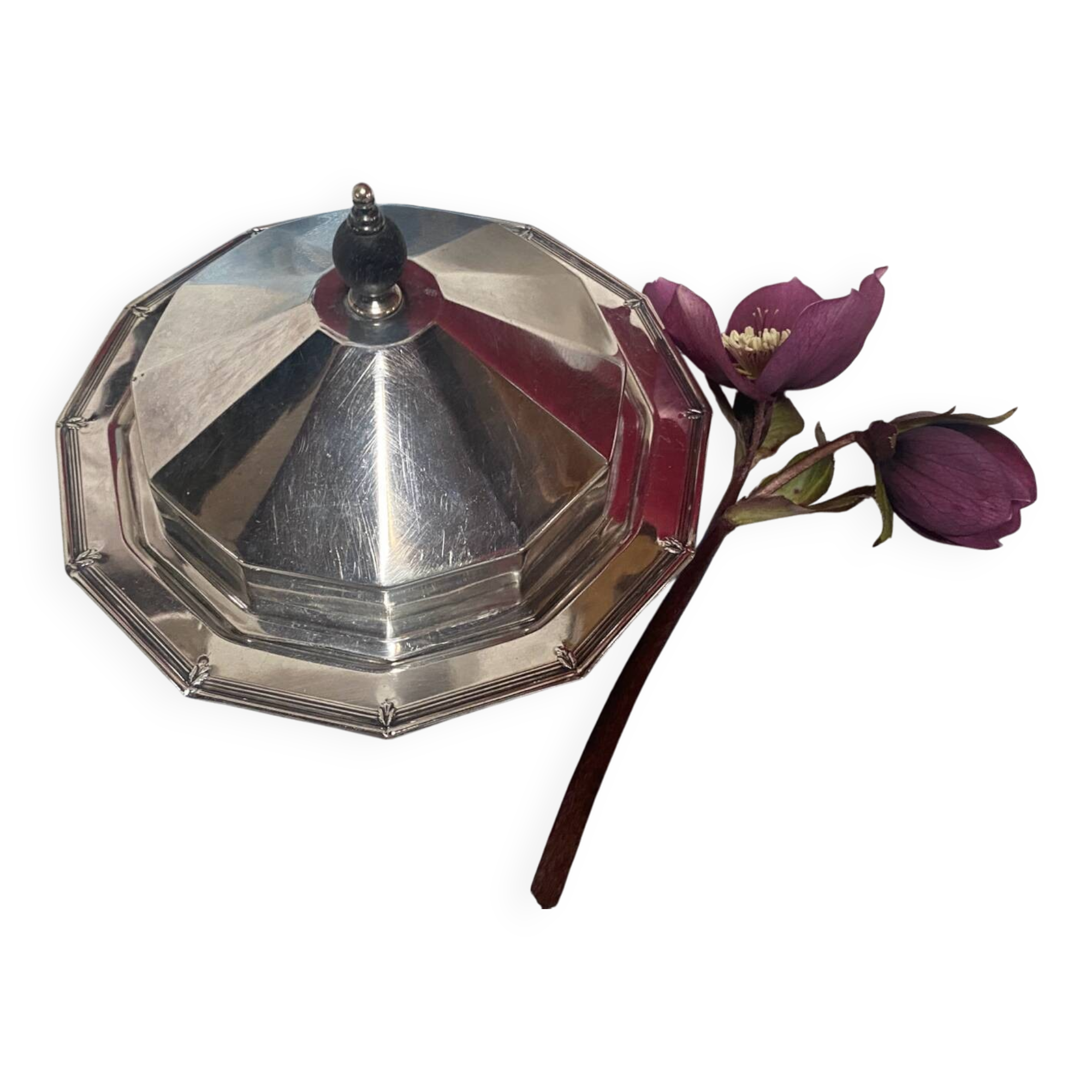 Gainsborough stamped silver plated butter dish