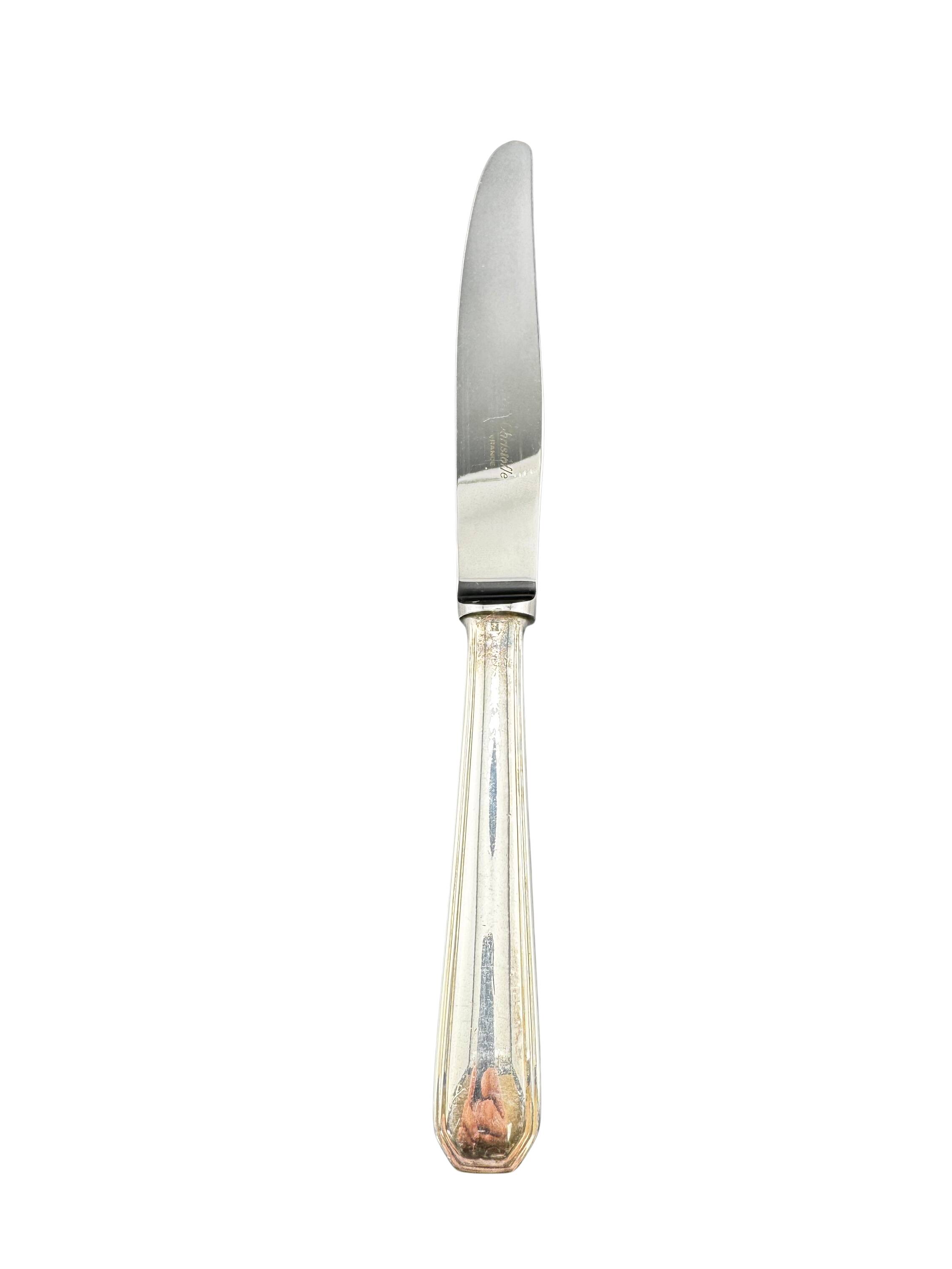 Christofle - Set of 6 Large Table Knives - America Model by Luc Lane
