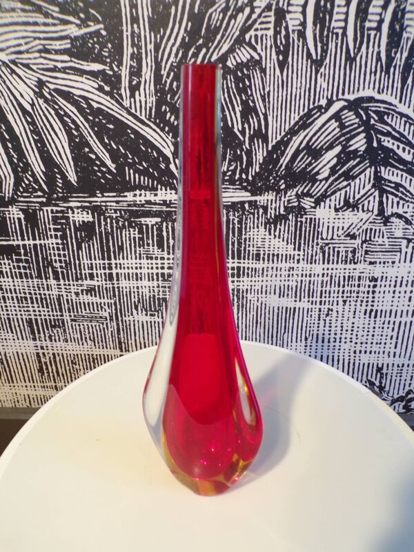 Vase goutte Murano Sommerso Flavio Poli