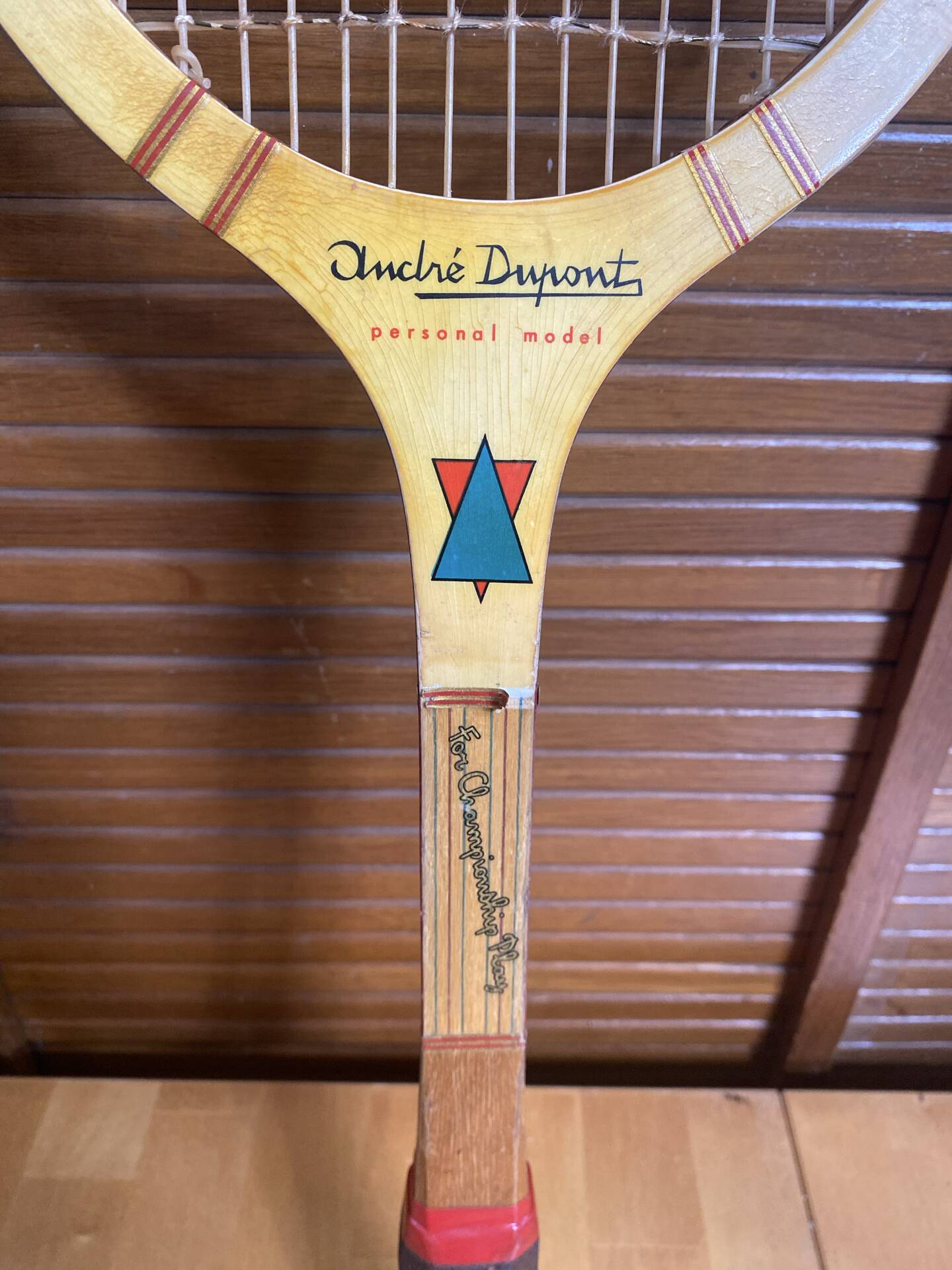 Vintage donnay la hutte wooden tennis racket + montana cover