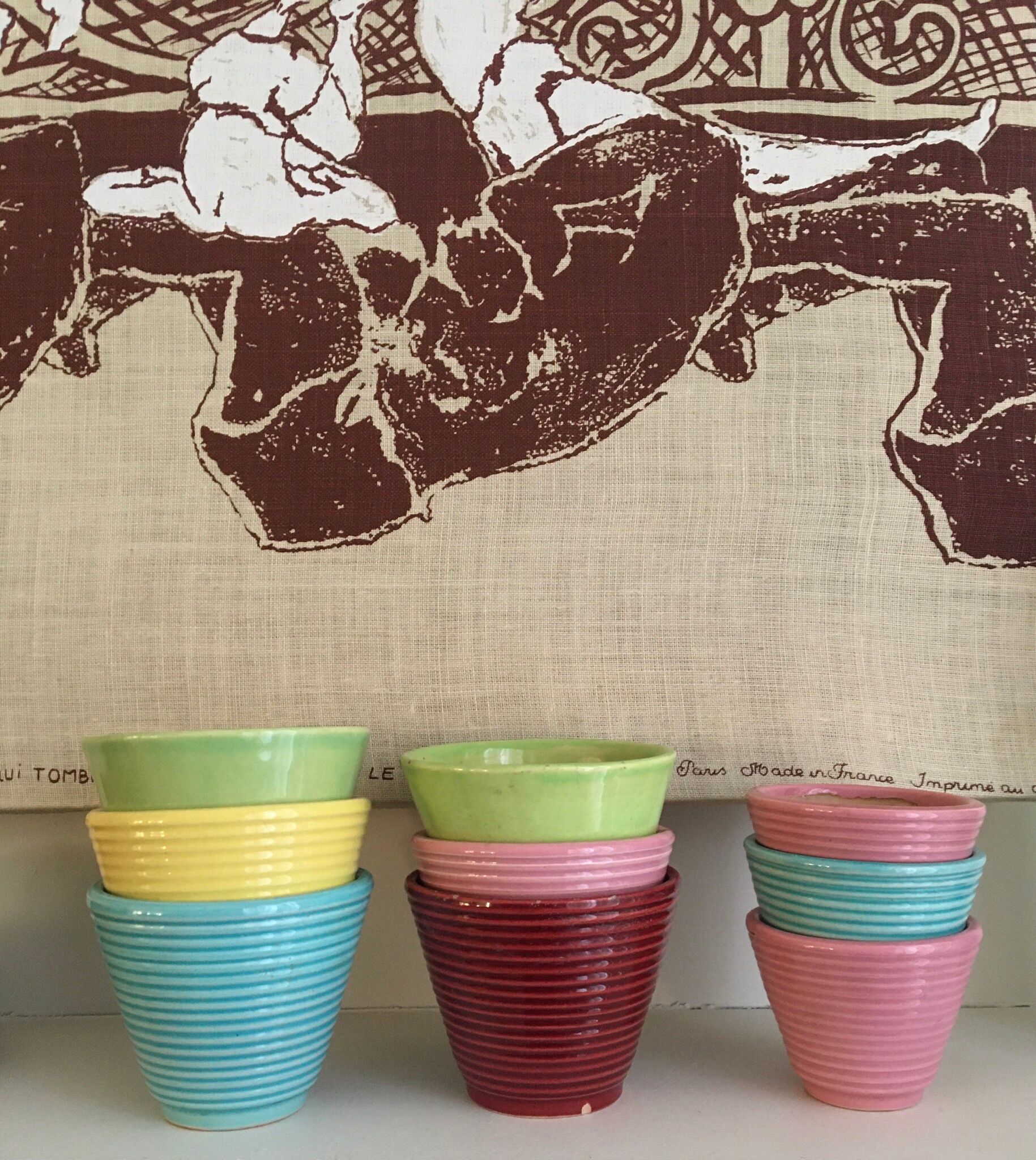 Set of 3 flower pots 50s