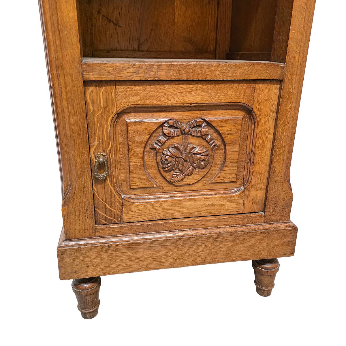 Table de chevet française en chêne, fin des années 1800