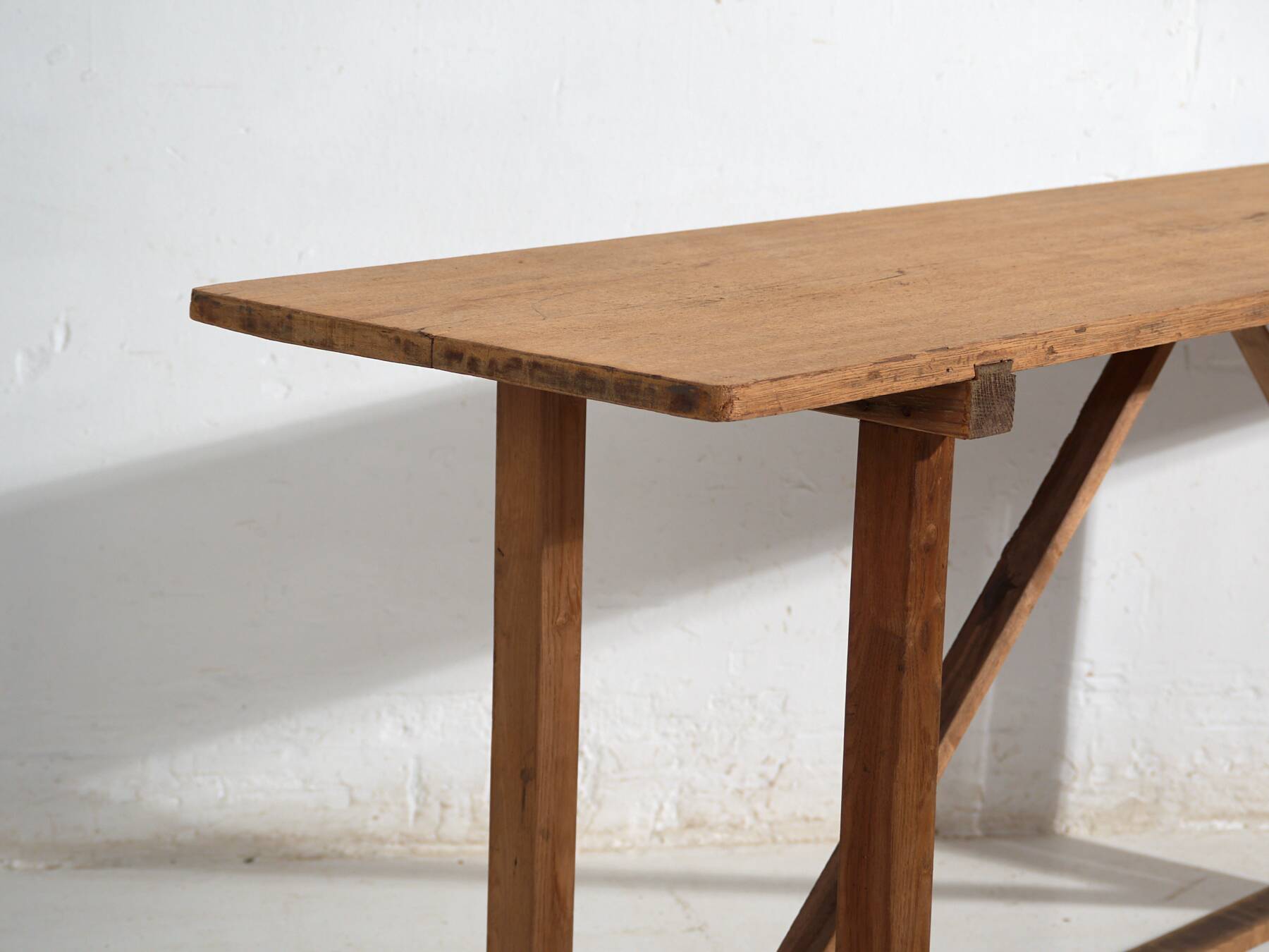 Antique Japanese work table in solid wood – wabi sabi console – Taishō–Showa period (c. 1910–1950)