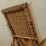 1960s bamboo foldable lounge chair