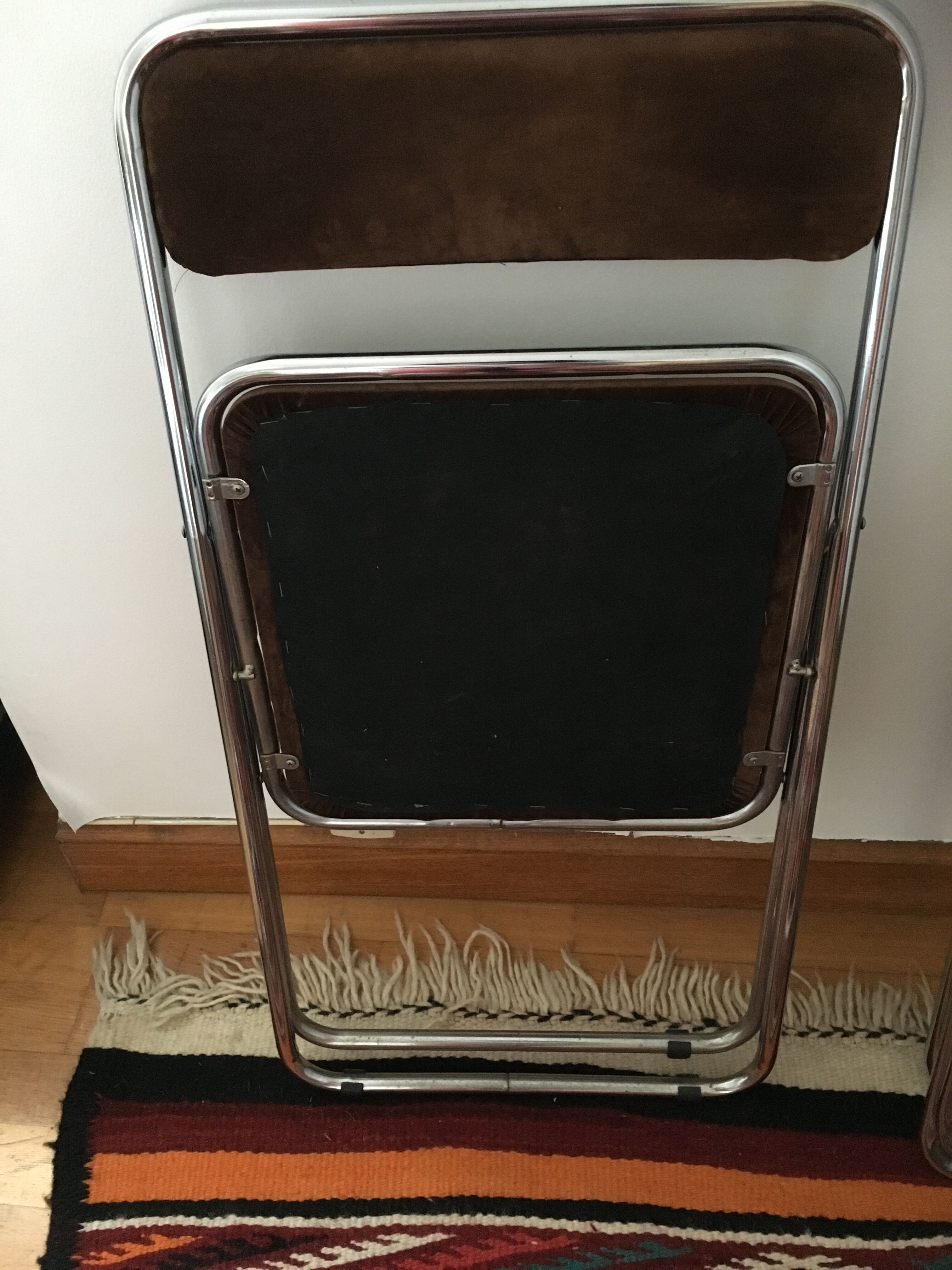 Lot de 4 chaises pliantes en velours