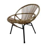 Fauteuil en rotin par Dirk van Sliedregt Rohe Noordwolde 1960 aux Pays-Bas
