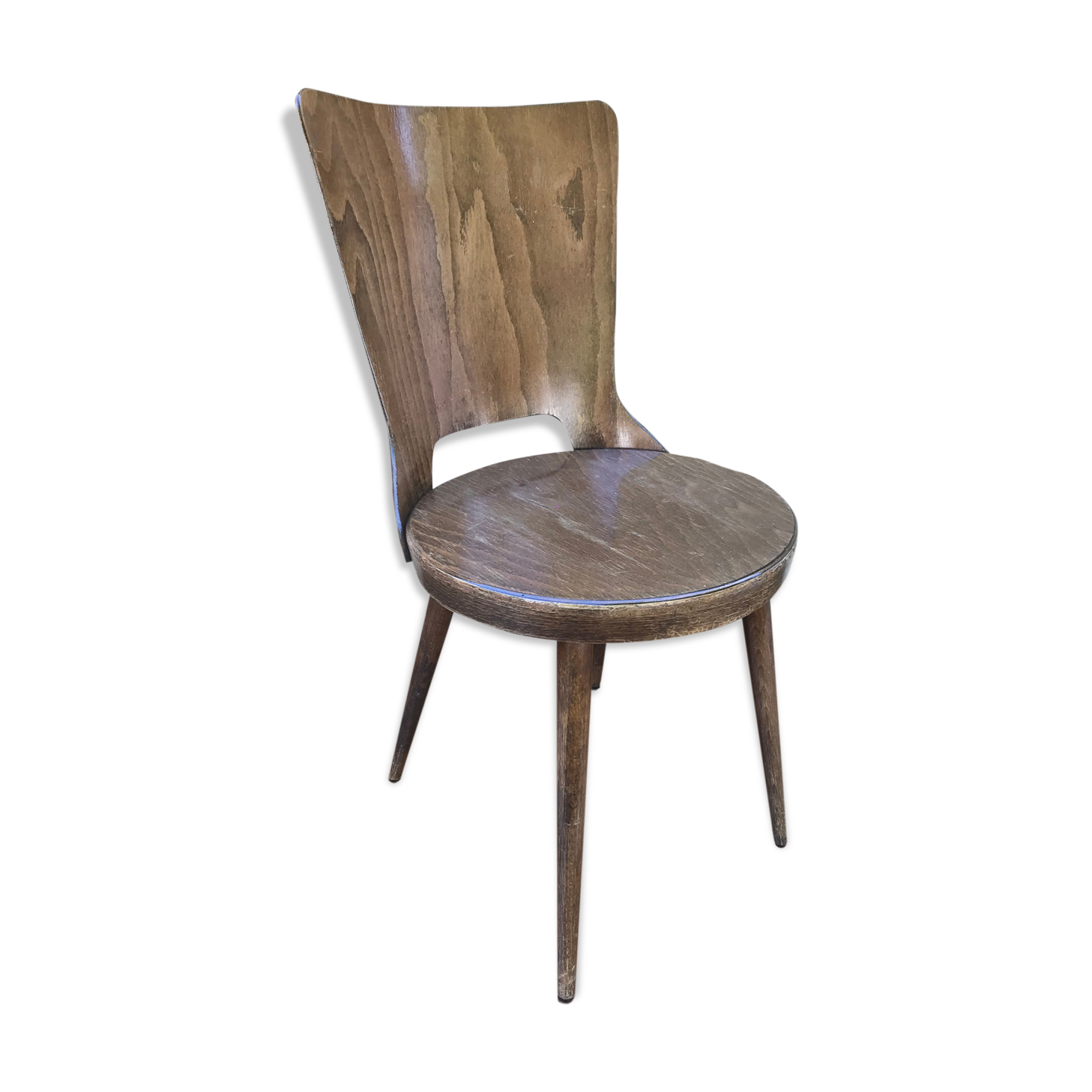 Former baumann model dove chair in wooden feet compass vintage