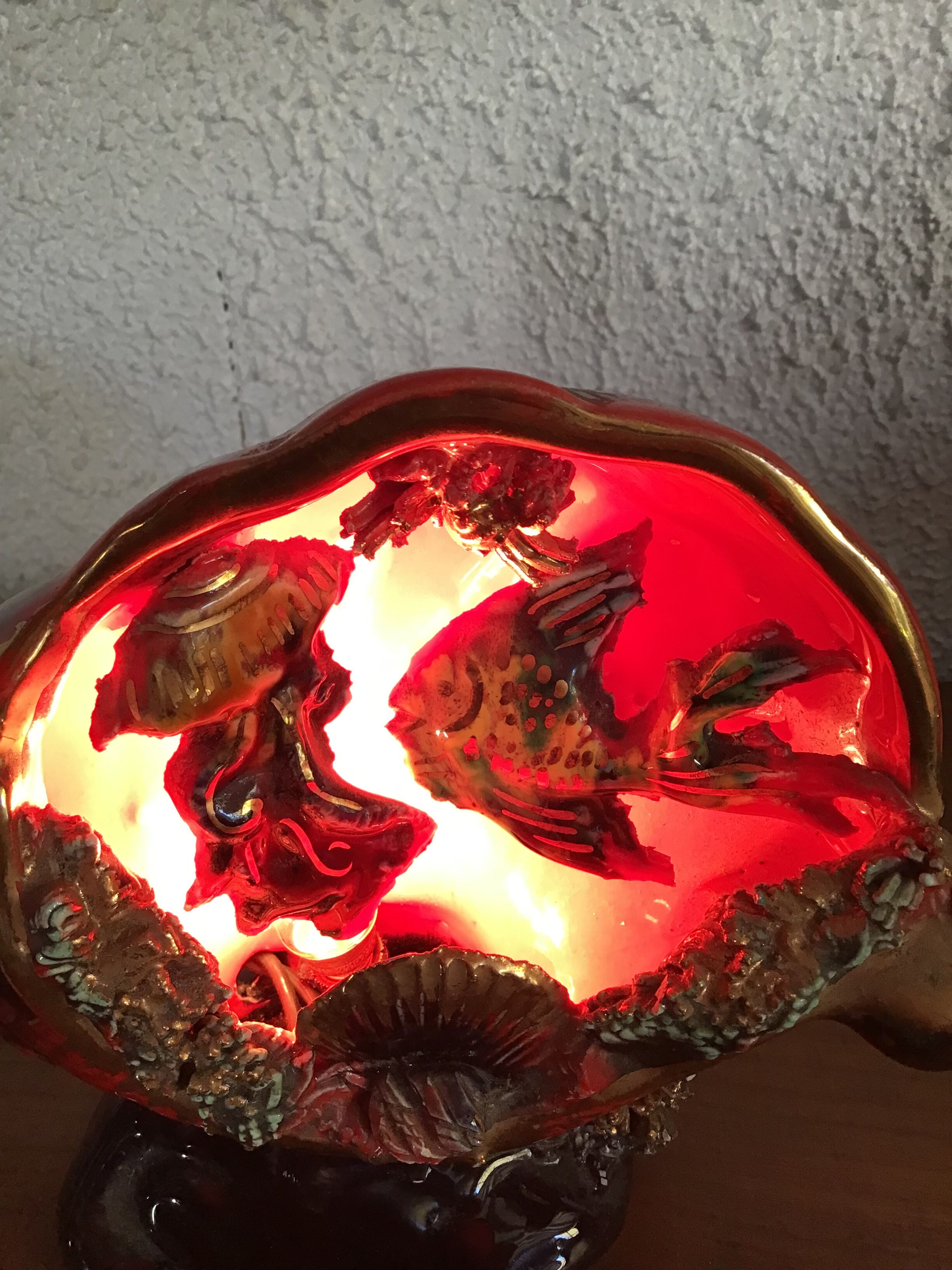 Lampe veilleuse coquillage céramique vallauris