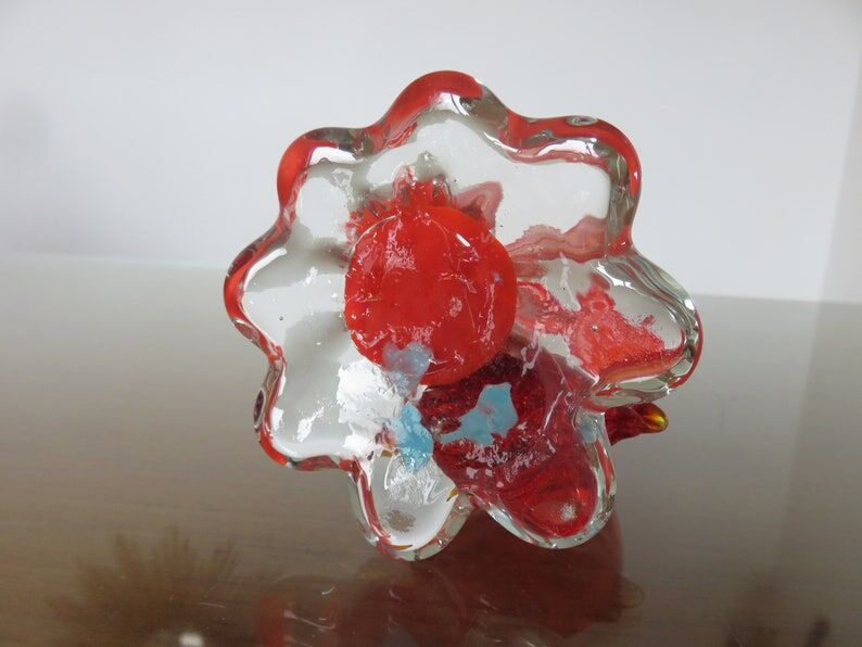 Soliflore murano "poisson" orange années 70