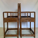 Pair of Chinese bamboo armchairs