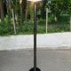 Italian torchiere floor lamp Ilmo 1970 black steel and gold brass