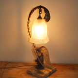 Lamp in bronze and marble