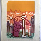 Charles lapicque, the coliseum, 1957. lithograph signed in pencil