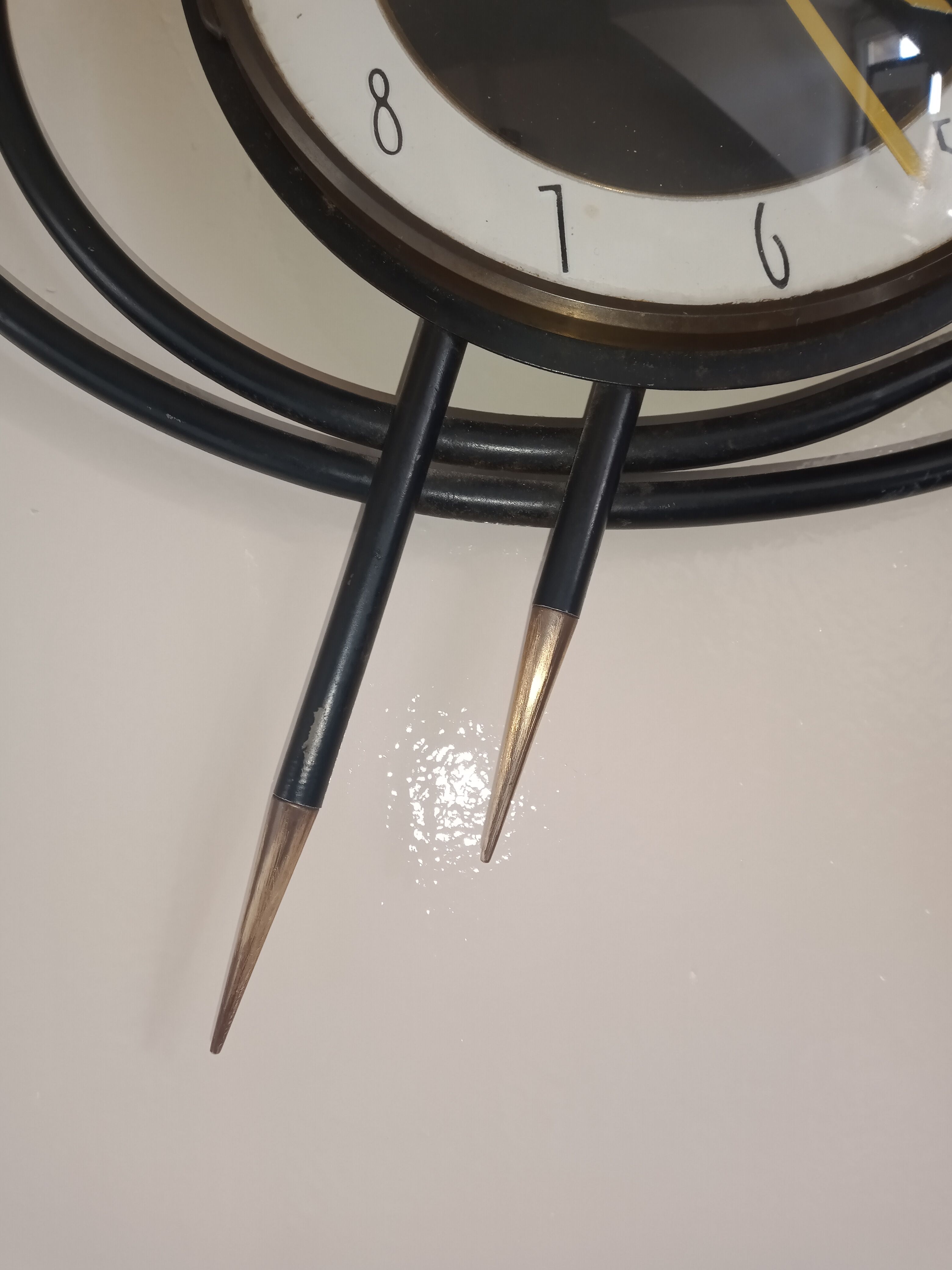 Vintage Bayard iron and brass clock 1960