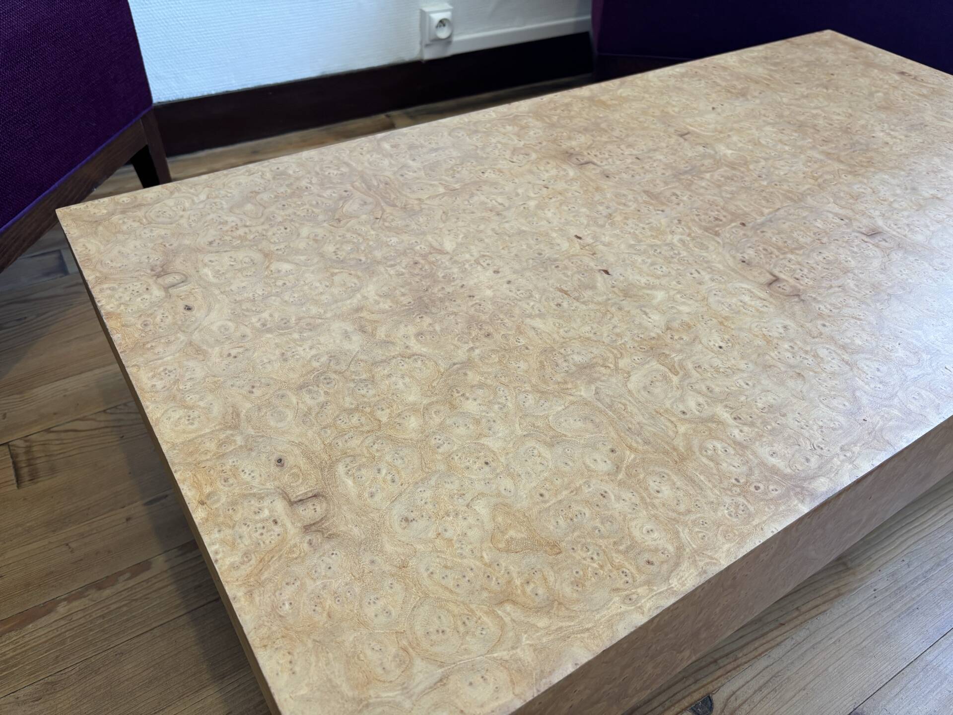 Vintage elm burl coffee table