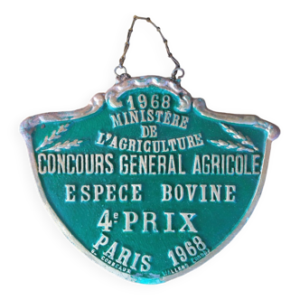 Plaque concours agricole - 1968
