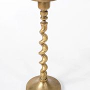 Set of 3 Vintage Twisted Brass Candle Holders, Midcentury