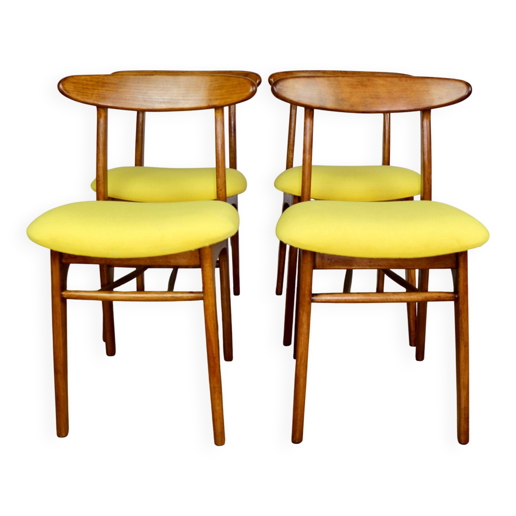 Hałas vintage chairs yellow vintage - set of 4 - great set