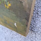 Tableau, bouquet de fleurs, huile sur toile