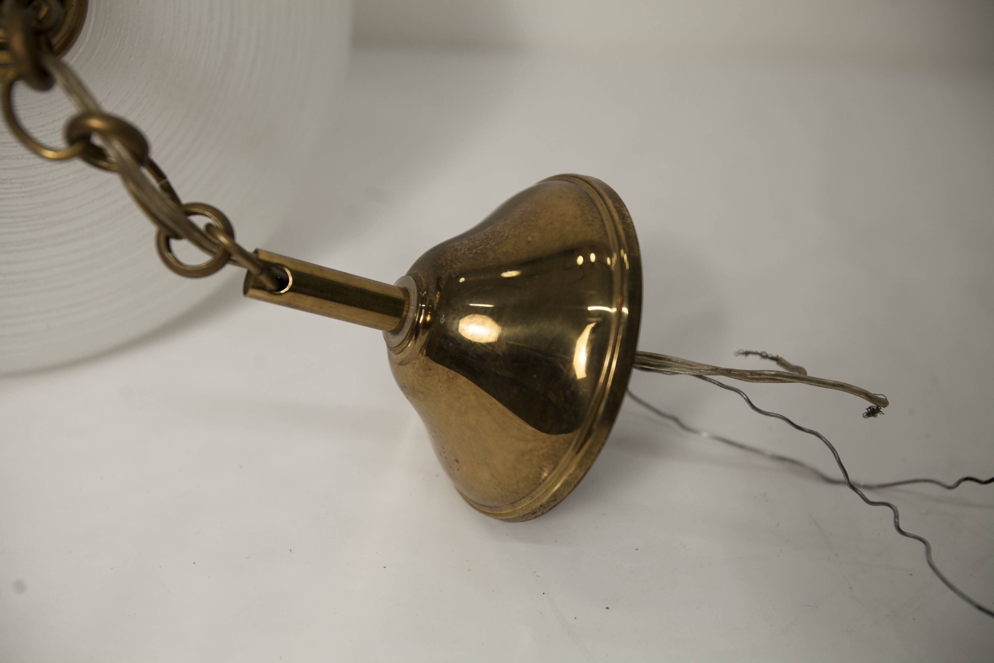 Lustre Italy 1960 striped glass and mid-century brass 1950