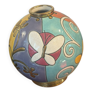 Vase boule Emaux de Longwy