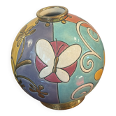 Bowl Vase Enamels of Longwy - Signed Nicolas De Wael