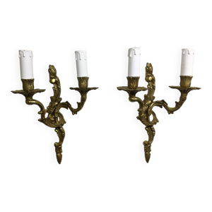 Paire d’appliques bronze