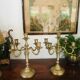Pair of gilded bronze chandeliers