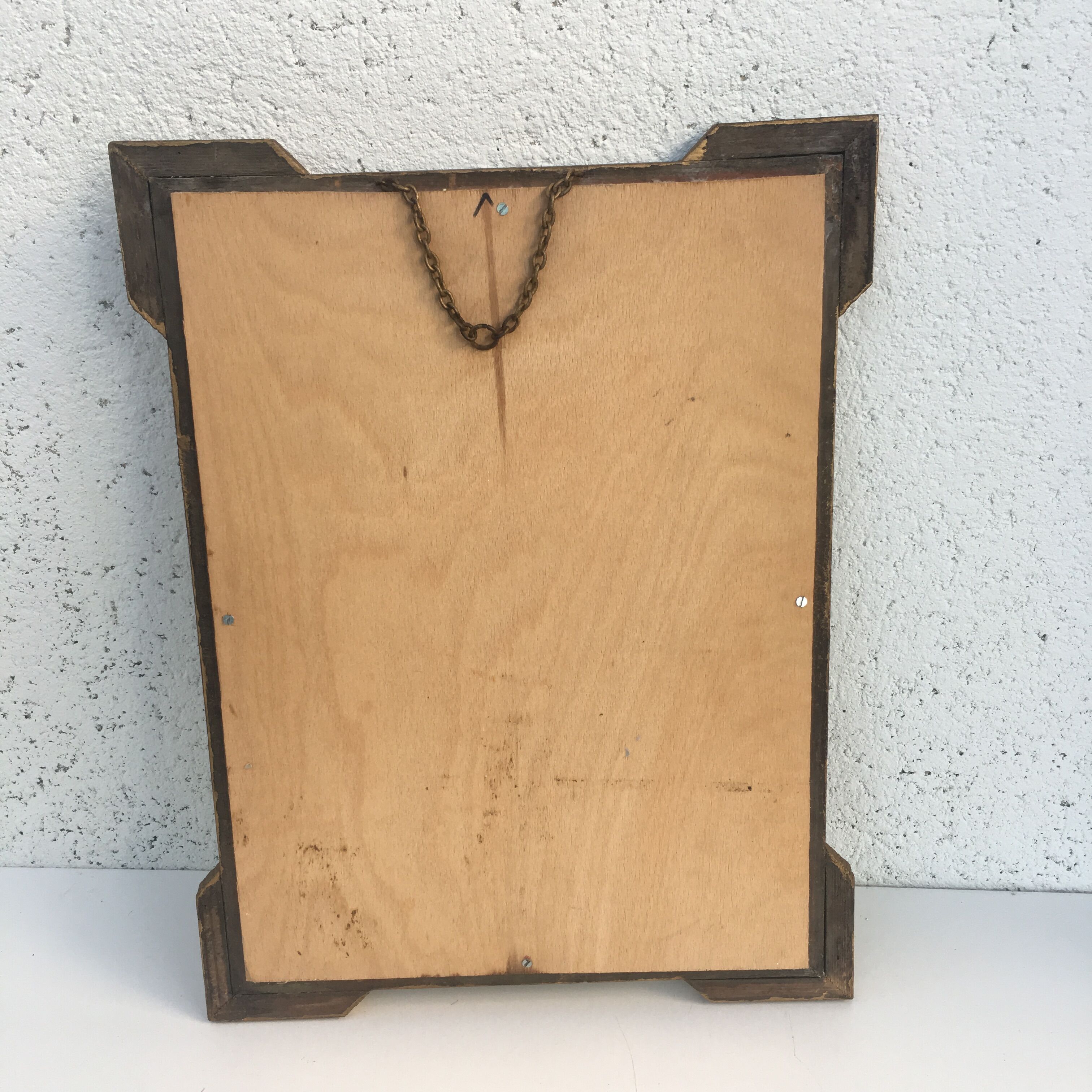 Miroir ancien cadre en bois doré 48x37cm