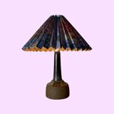Lampe en céramique bleue avec abat-jour fabriqué au Danemark | Éclairage scandinave en céramique