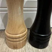 Peugeot Paris wooden salt and pepper mills, natural and black