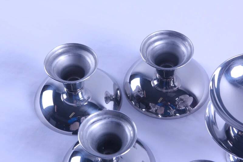 Set of 6 vintage stainless steel ice cream bowls