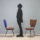 Vintage metal chairs with brass tips, Italy, 1950s-1960s.