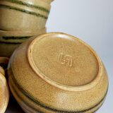 Set coffee cups Sarreguemines sugar bowl and vintage milk pot service"Cottage"