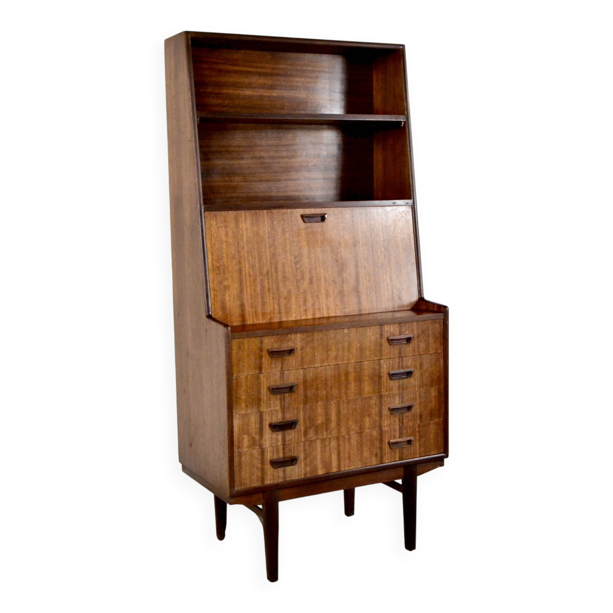 Bibliothèque danoise vintage du milieu du siècle en superbe palissandre