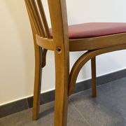 BAUMANN bistro chair in wood and red faux leather