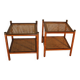 Paire de tables, paille, façon bambou