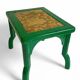 Antique Painted Accent Table with Vintage Floral Top, Bohemian Style