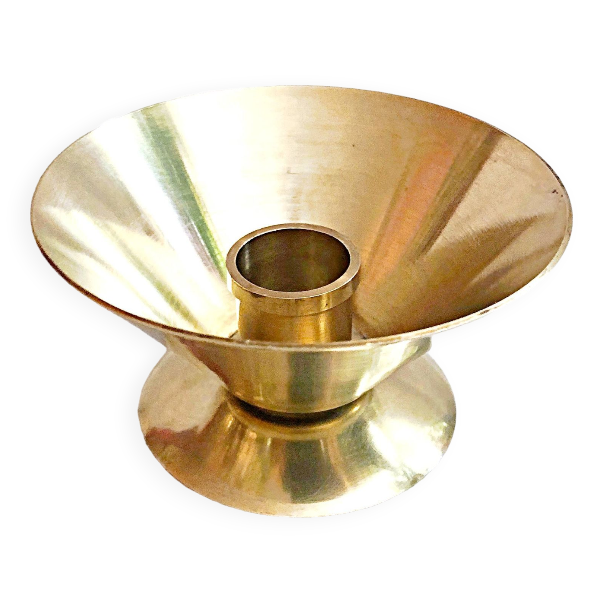 Table candle holder in golden brass