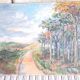Large old oil painting depicting a landscape.