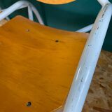 Iron and wood bench for 2 people