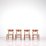 Ensemble de 4 chaises à repas en teck par Peter Hvidt & Orla Molgaard-Nielsen