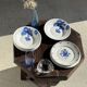 Decorative plate with blue flower pattern D25