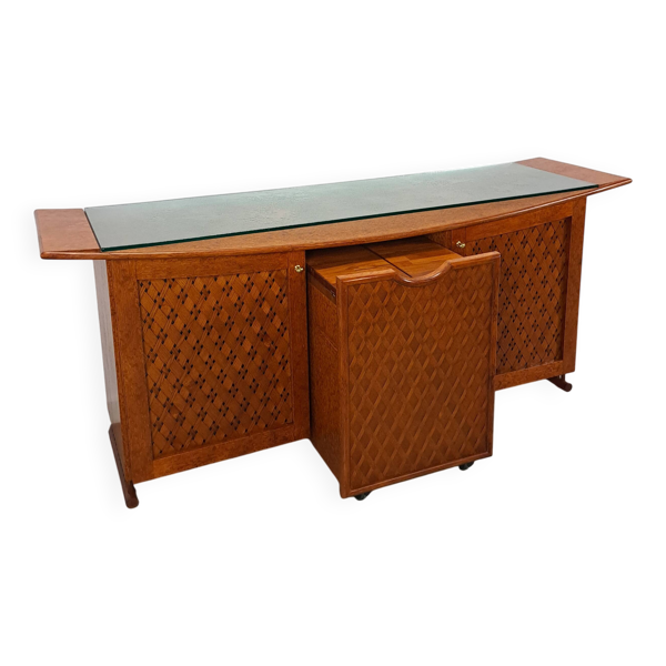 Dressoir de bar avec bar uitschuifbare et lame vitrée