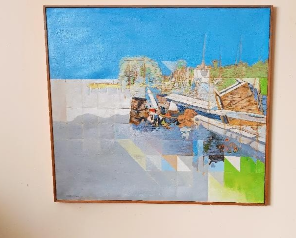 Abstract painting by Maurizio Bini (1940), signed and dated 1972