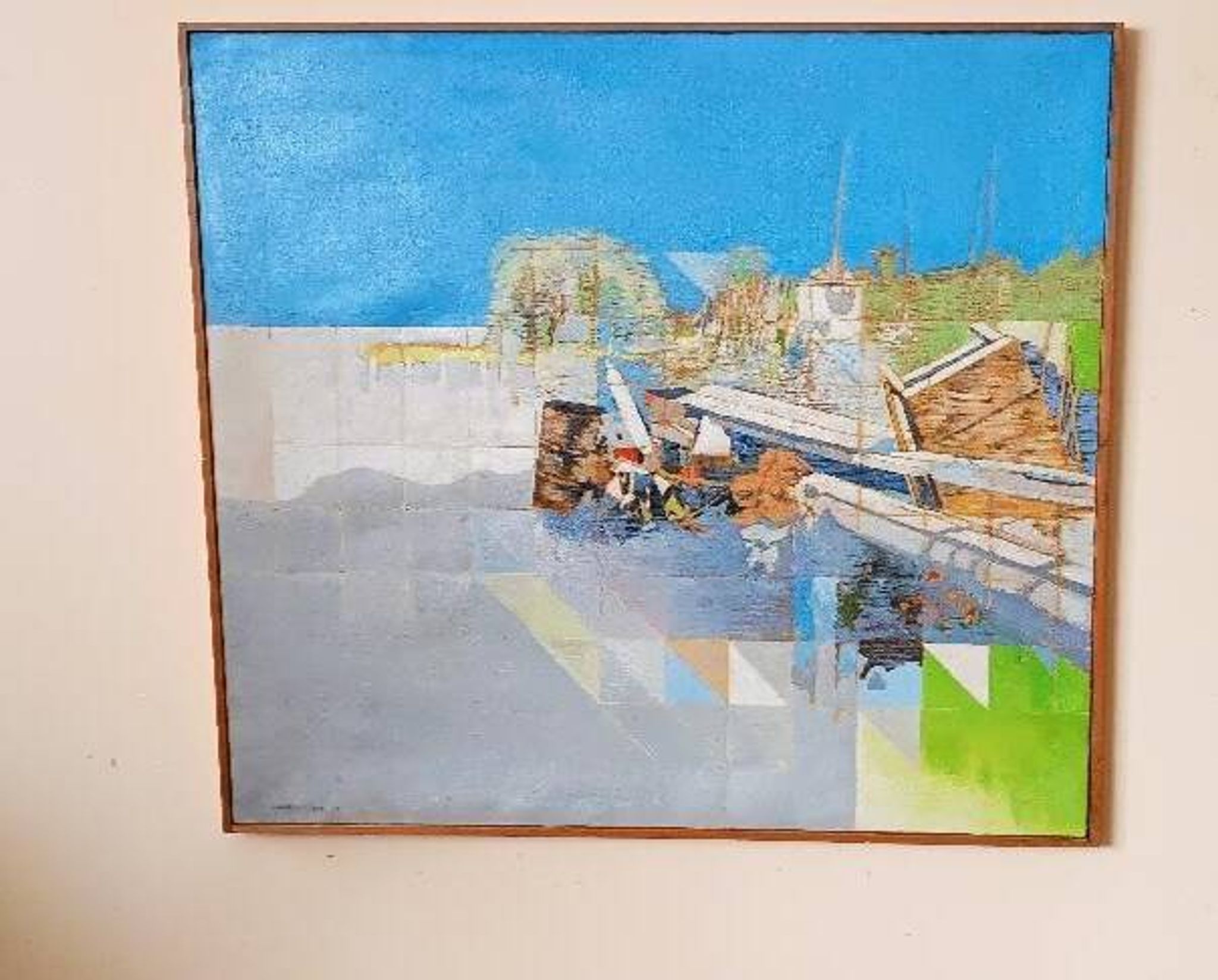 Abstract painting by Maurizio Bini (1940), signed and dated 1972