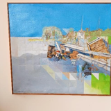 Abstract painting by Maurizio Bini (1940), signed and dated 1972