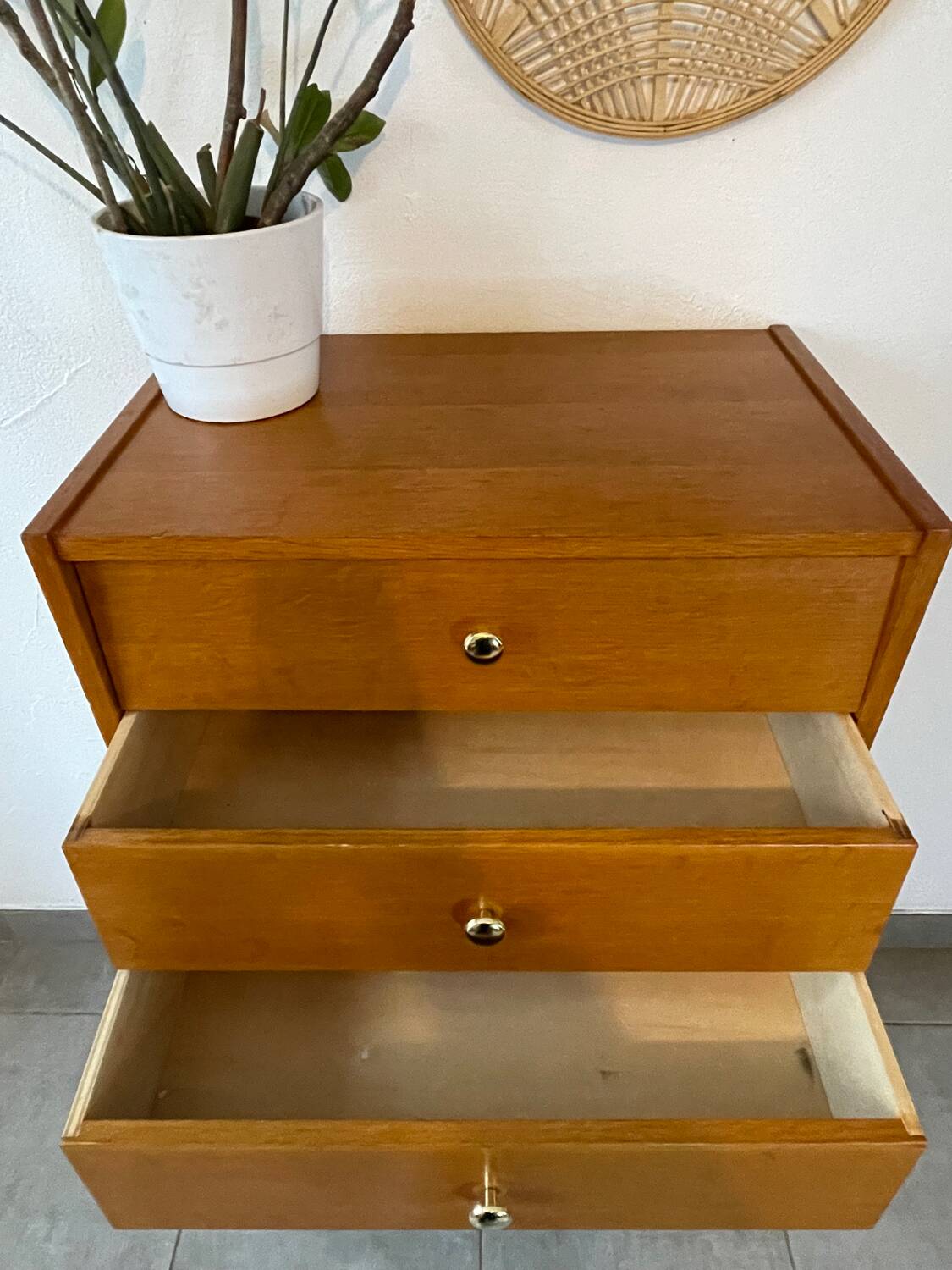 Chiffonnier/commode  6 tiroirs vintage en teck
